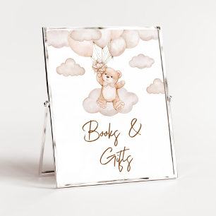 Brown Baby Bear Balloon Baby Showbücher & Geschenk Poster