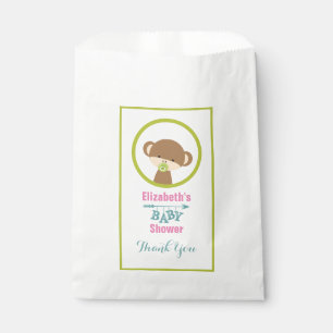 Brown Baby Monkey mit Schnuller Baby Dusche Danke Geschenktütchen