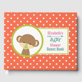 Brown Baby Monkey mit Schnuller Baby Dusche Gästebuch