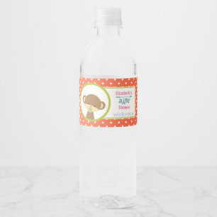 Brown Baby Monkey mit Schnuller Baby Dusche Wasserflaschenetikett