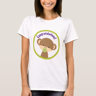 Brown Baby Monkey mit Schnuller Herzlichen Glückwu T-Shirt
