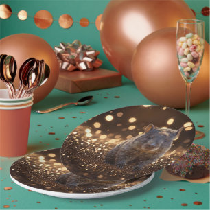 Brown Baby Wombat on Brown Bokeh Bliss, Pappteller