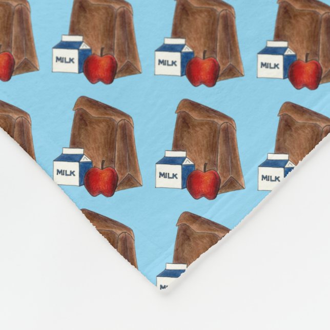 Brown Bag Sack School Lunch Teacher Cafeteria Fleecedecke (Ecke)