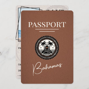 Brown Bahamas Passport Save the Date