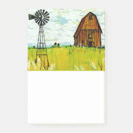 Brown Barn Summer Landschaft Post-It Notes Klebezettel
