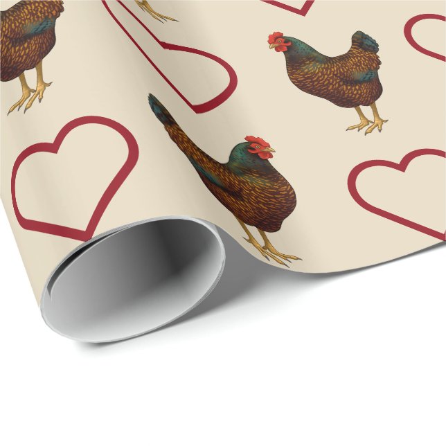 Brown Barnevelt Hen Hühnchen Geschenkpapier (Rolleneckpunkt)