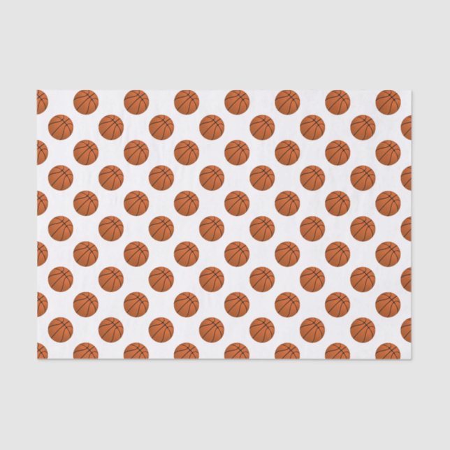 Brown Basketball Balls auf Weiß Seidenpapier (Vorderseite)