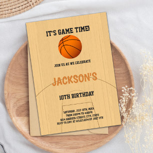 Brown Basketball Einladungen zum Geburtstag