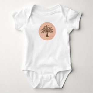Brown-Baum auf Rosa Baby Strampler