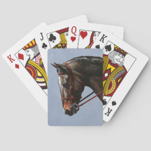 Brown Bay Oldenburg Horse Portrait Spielkarten