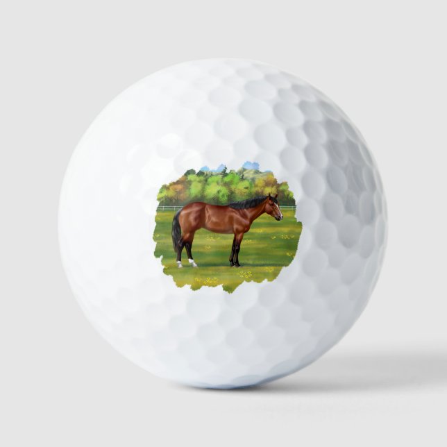 Brown Bay Quarter Horse Golfball (Vorderseite)