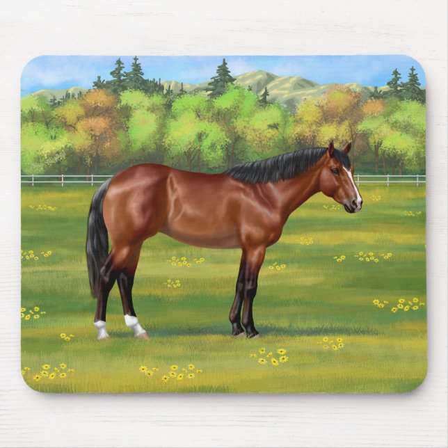 Brown Bay Quarter Horse Mousepad (Vorne)