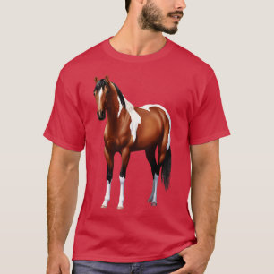 Brown Bay Quarter Horse Pinto Paint Horse Stallion T-Shirt