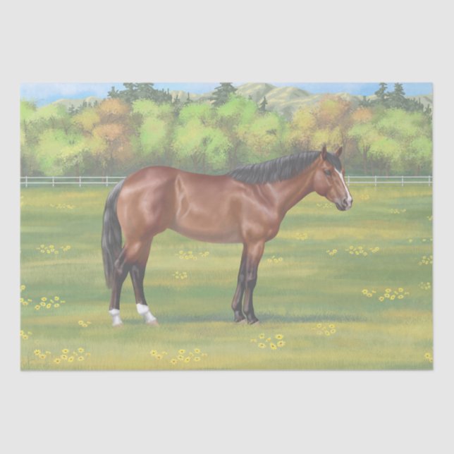 Brown Bay Quarter Horse Seidenpapier (Vorderseite)