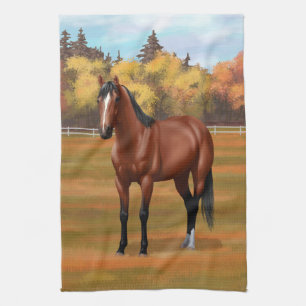 Brown Bay Quarter Horse Stallion Geschirrtuch