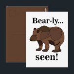 Brown Bear Animal Funny Humor Quote Postkarte<br><div class="desc">Brown Bear Animal Funny Humor Quote Postcard originally designed by Nisha Prabhu. Share a smile with our adorable Brown Bear Animal Funny Humor Quote Postcard! Featuring a lovable bear design paired with witty, humorous quote, this postcard is perfect for sending cheerful messages to friends and family. Spread joy and laughter...</div>