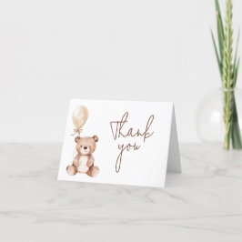 Brown Bear Balloon Babydusche Dankeskarte