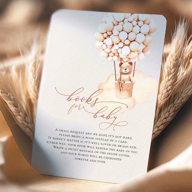 Brown Bear Balloons Baby Books Enclosure Card Begleitkarte (Von Creator hochgeladen)