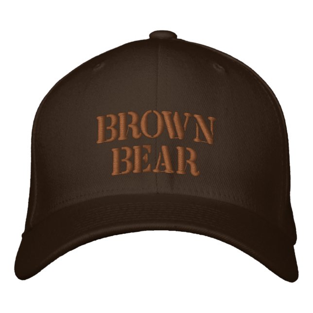 BROWN BEAR BESTICKTE BASEBALLKAPPE (Vorderseite)