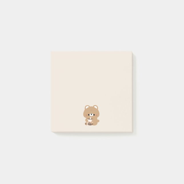 Brown Bear Boba Post-it Klebezettel (Vorderseite)