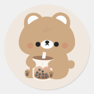 Brown Bear Boba Runder Aufkleber
