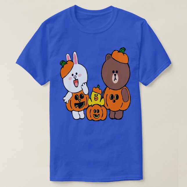 Brown bear cony bunny rabbit duck pumpkins T-Shirt (Design vorne)