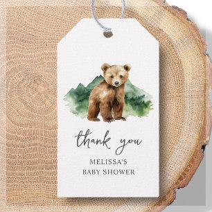 Brown Bear Cub Baby Dusche Vielen Dank für Ihre Un Geschenkanhänger
