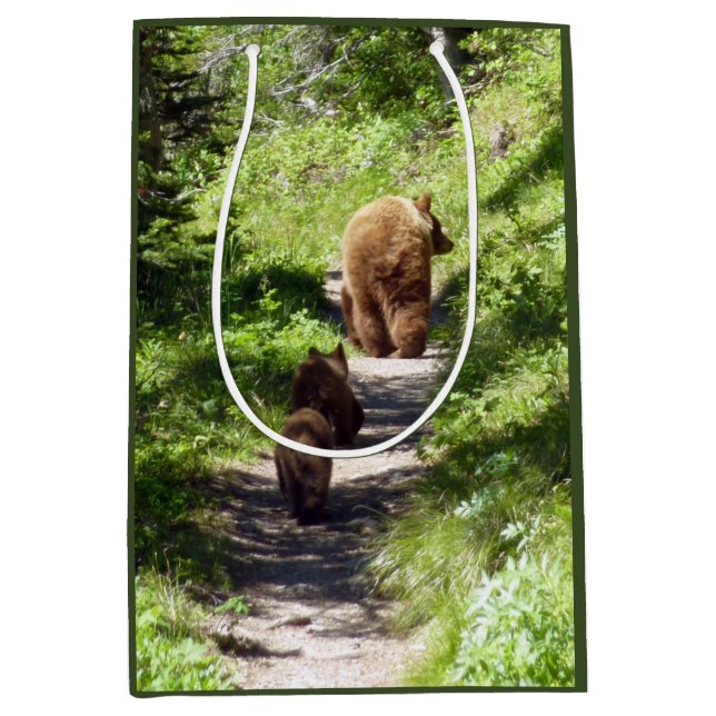 Brown Bear Family Mittlere Geschenktüte (Vorderseite)