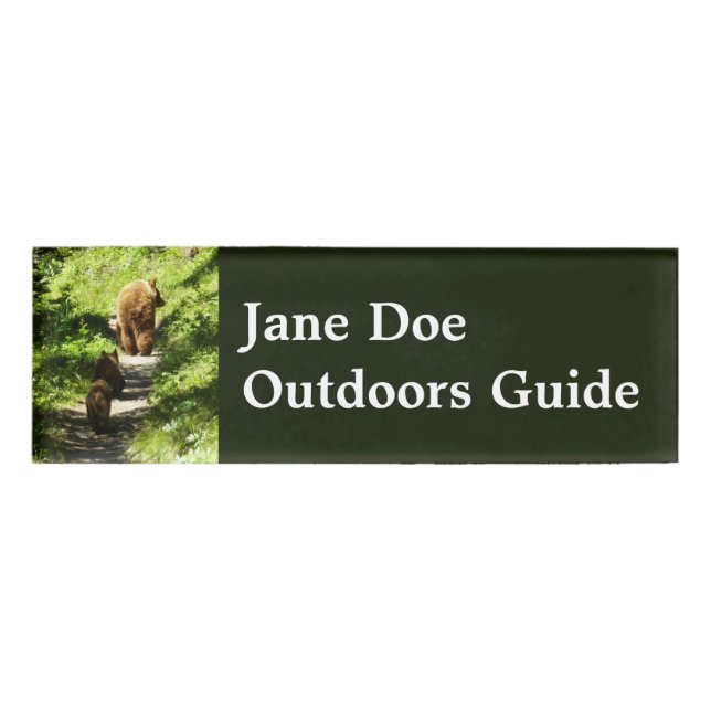 Brown Bear Family Namenschild (Vorderseite)