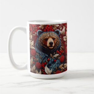Brown Bear Red Berries William Morris Inspiriert Kaffeetasse