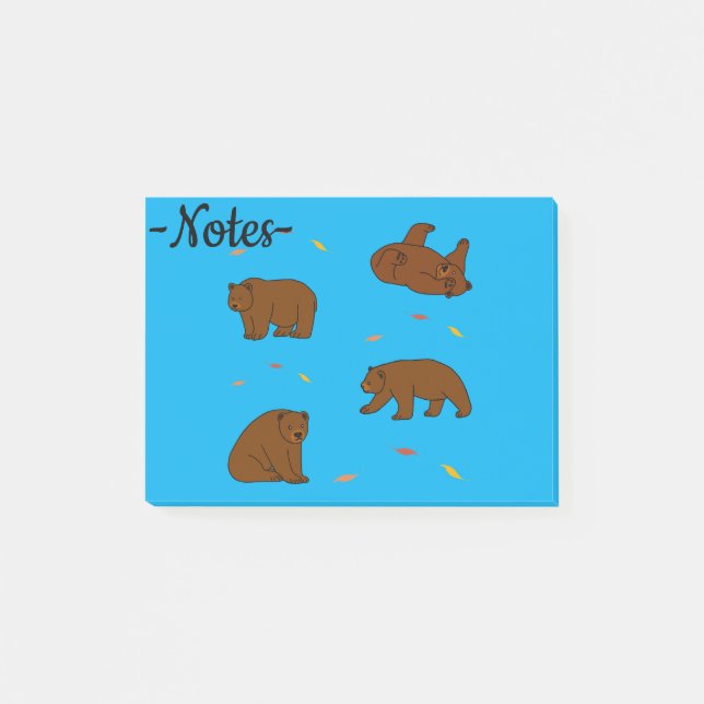 Brown Bears Post-it Klebezettel (Vorderseite)