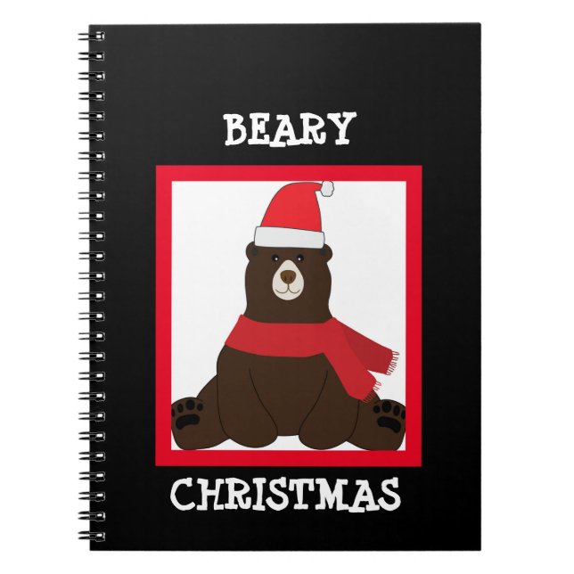 Brown Beary Christmas Foto Notebook Notizblock (Vorderseite)