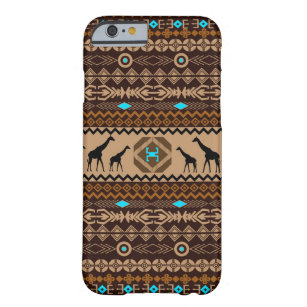 Brown & Beige African Giraffe Ethnisches Muster Barely There iPhone 6 Hülle