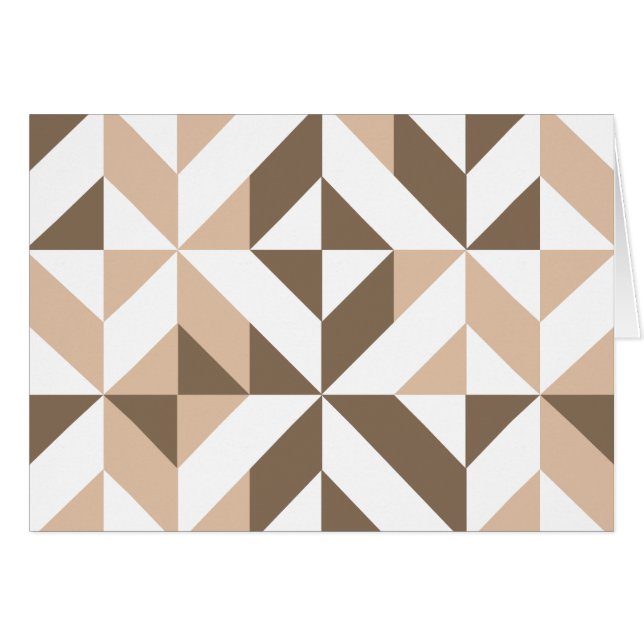 Brown Beige Geometric Cube Pattern (Vorderseite (Horizontal))