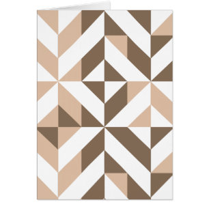 Brown Beige Geometric Cube Pattern