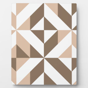 Brown Beige Geometric Cube Pattern Fotoplatte