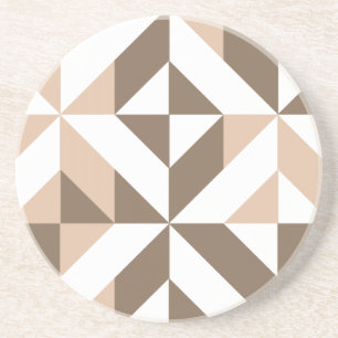 Brown Beige Geometric Cube Pattern Getränkeuntersetzer