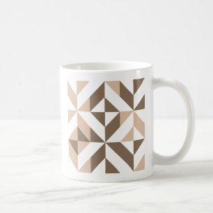 Brown Beige Geometric Cube Pattern Kaffeetasse