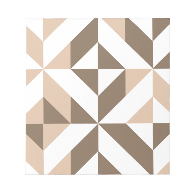 Brown Beige Geometric Cube Pattern Notizblock (Vorderseite)