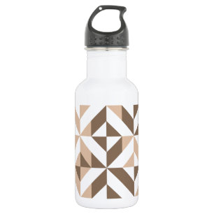 Brown Beige Geometric Cube Pattern Trinkflasche