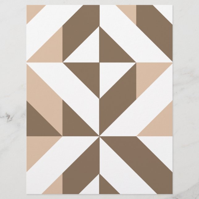 Brown Beige Geometric Cube Scrapbook Paper (Vorderseite)