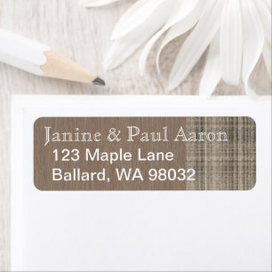 Brown Beige Plaid Return Address Label