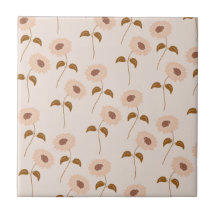 Brown Beige Retro Y2K Hippie Sonnenblumenmuster