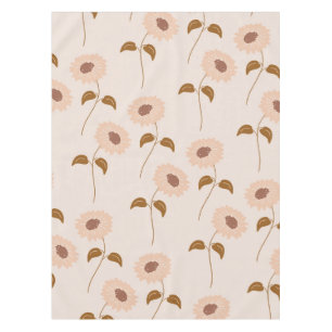 Brown Beige Retro Y2K Hippie Sonnenblumenmuster Tischdecke