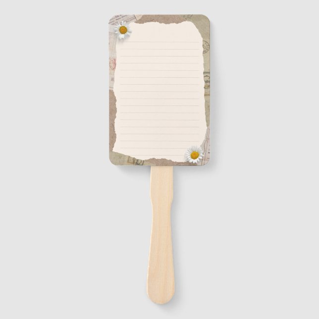 Brown Beige Vintages Scrapbook Lined Notes Fächer (Vorderseite)