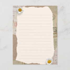 Brown Beige Vintages Scrapbook Lined Notes Postkarte