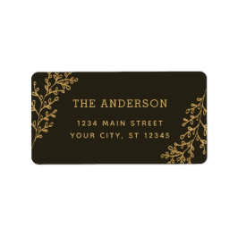 Brown Berry Sprig Foliage Adresse Adressaufkleber