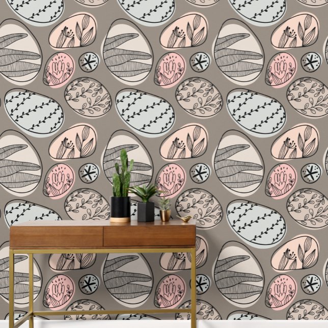 Brown Big Bold Abstrakt Pattern Tapete (Brown Big Bold Abstract Patterned wallpaper from Ricaso. A modern wallpaper ideal for any room)