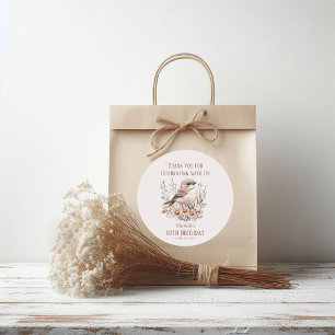 Brown Bird 80. Geburtstag Vielen Dank Runder Aufkleber