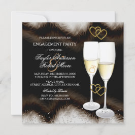 Brown Black Champagne Rainer Heart Engagement Part Einladung